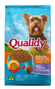 Qualidy Premium Cães Adultos Pequeno Porte Sabor Carne e Cereais