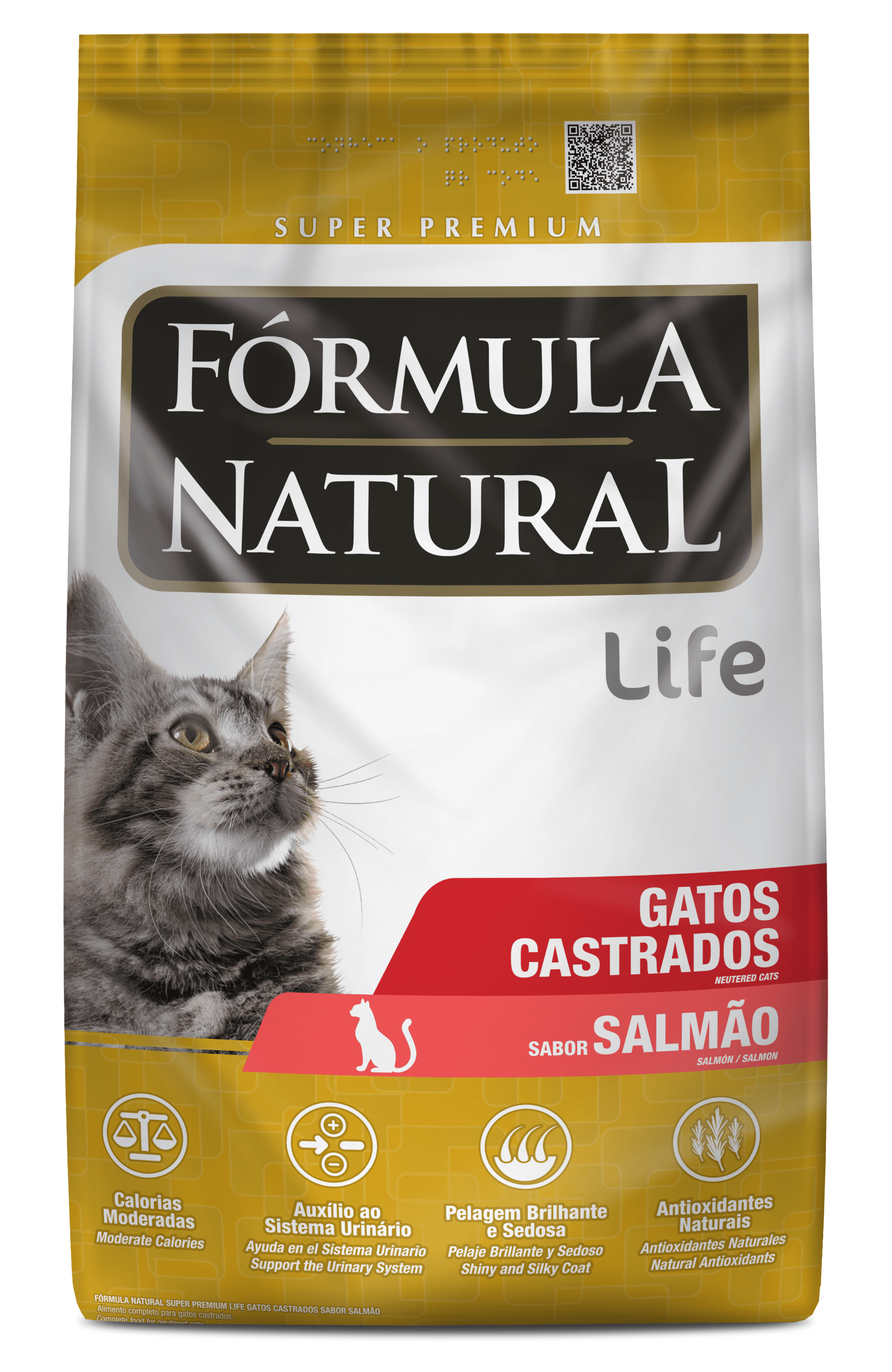 Fórmula Natural Super Premium Life Gatos Castrados Sabor Salmão