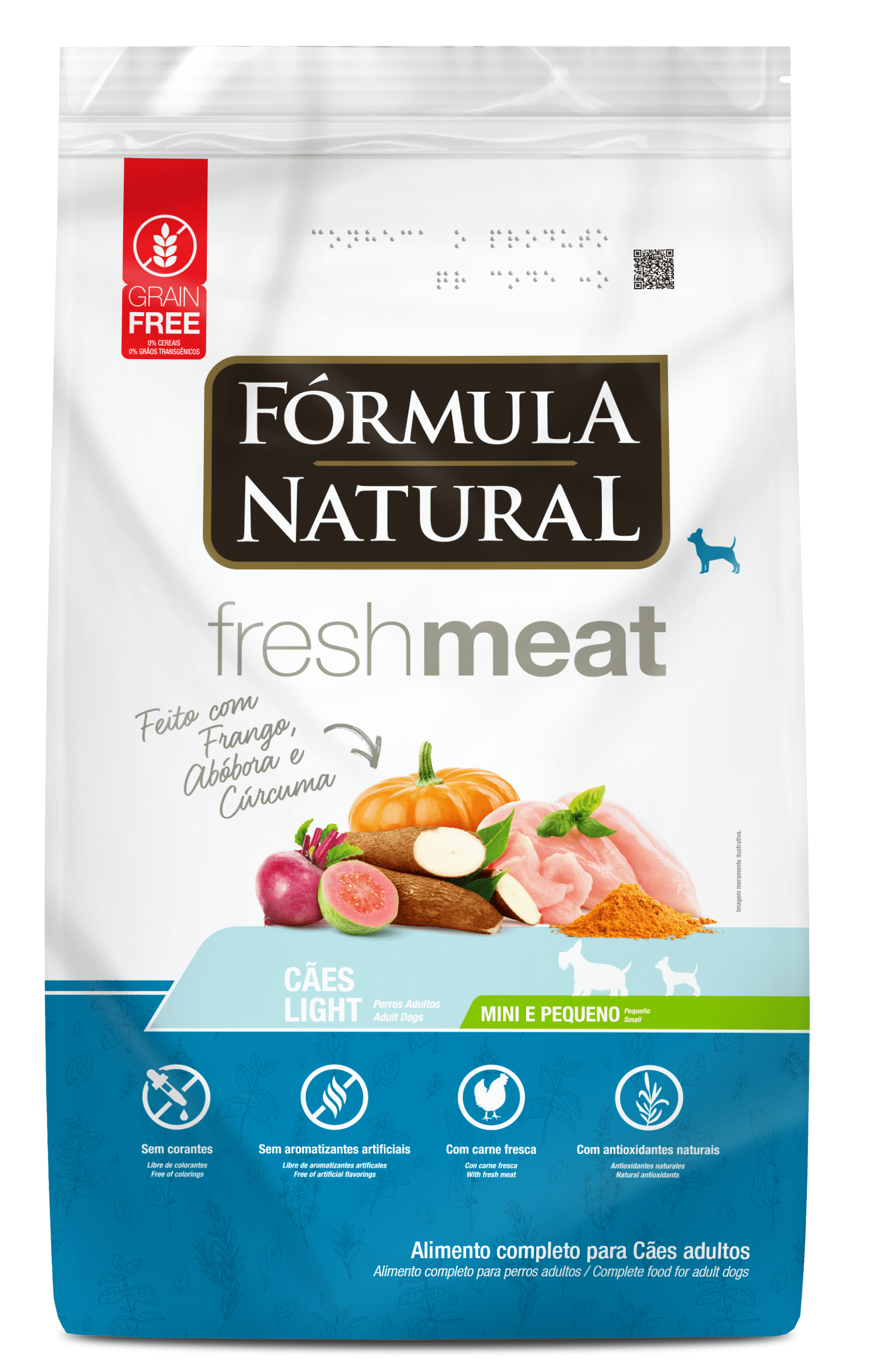 Fórmula Natural Fresh Meat Cães Adultos Light Portes Mini e Pequeno