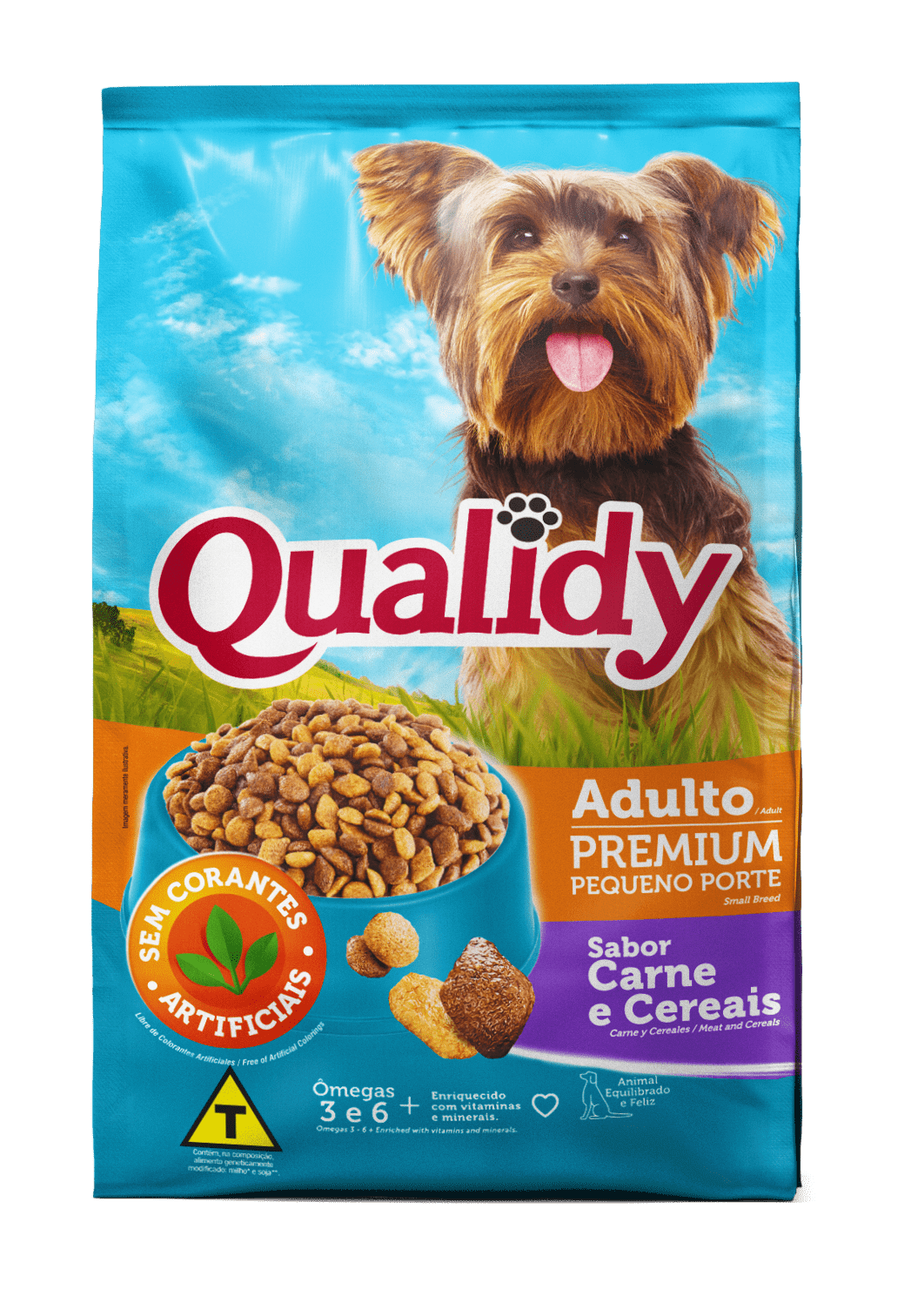 Qualidy Premium Cães Adultos Pequeno Porte Sabor Carne e Cereais