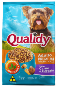 Qualidy Premium Cães Adultos Pequeno Porte Sabor Carne e Cereais