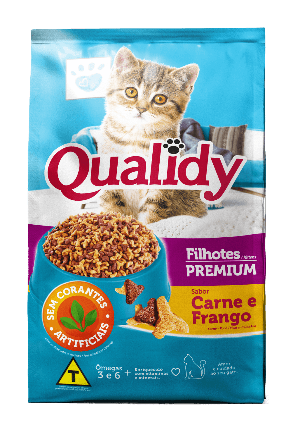 Qualidy Premium Gatos Filhotes Sabor Carne e Frango