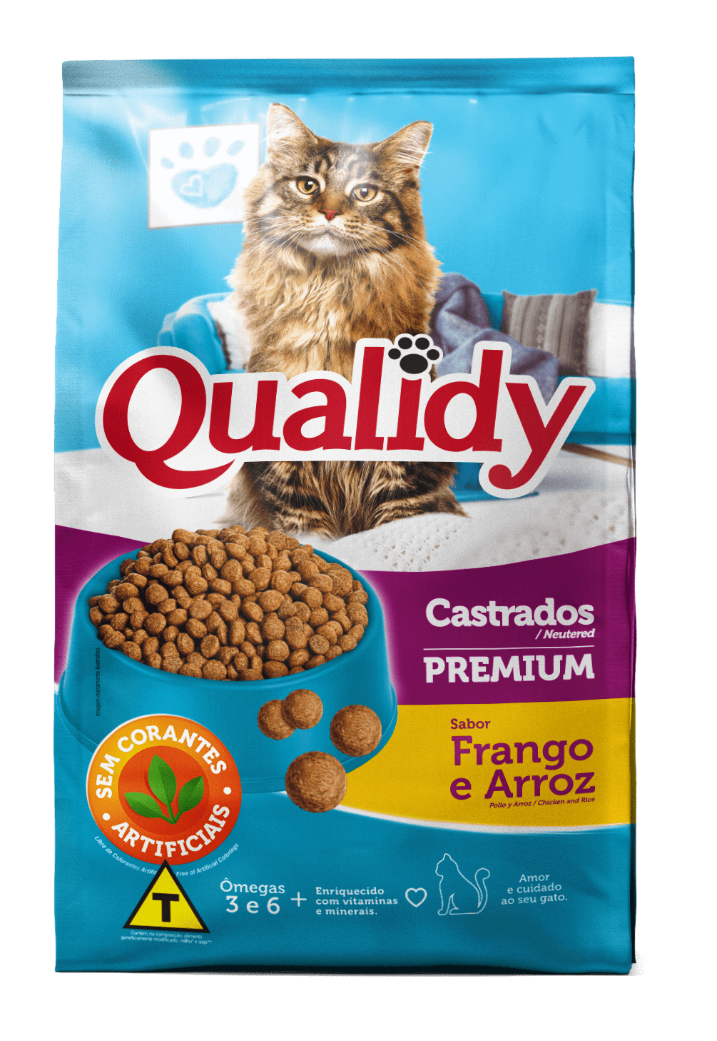 Qualidy Premium Gatos Castrados Sabor Frango e Arroz