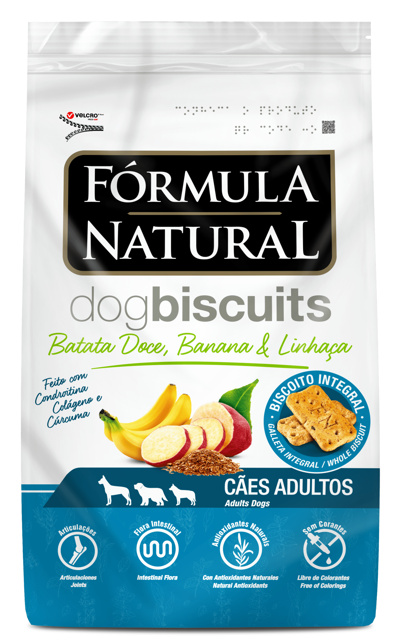 Fórmula Natural Dog Biscuits Batata Doce, Banana e Linhaça Cães Adultos