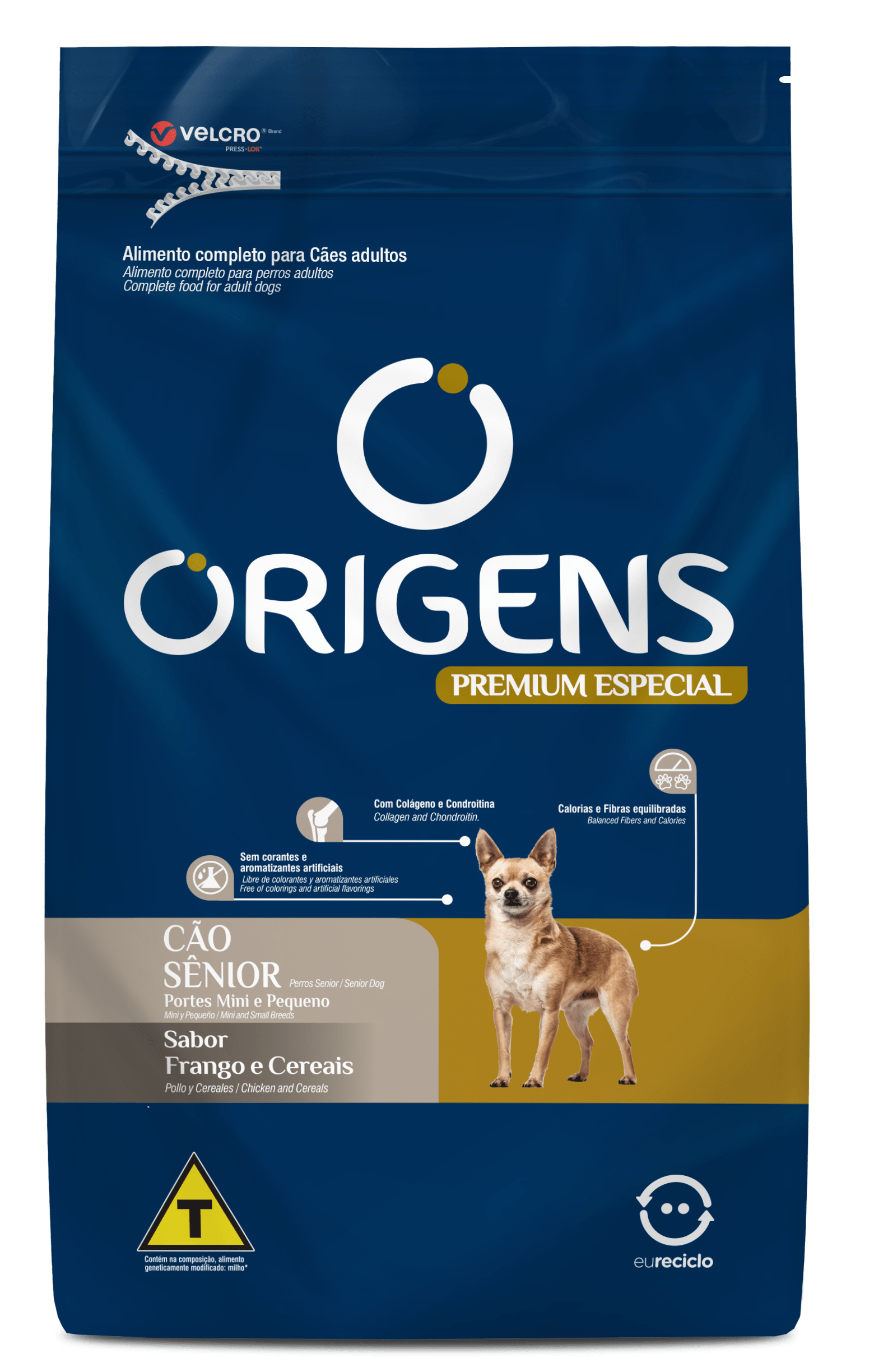 Origens Premium Especial Cães Sênior Portes Mini e Pequeno Sabor Frango e Cereais