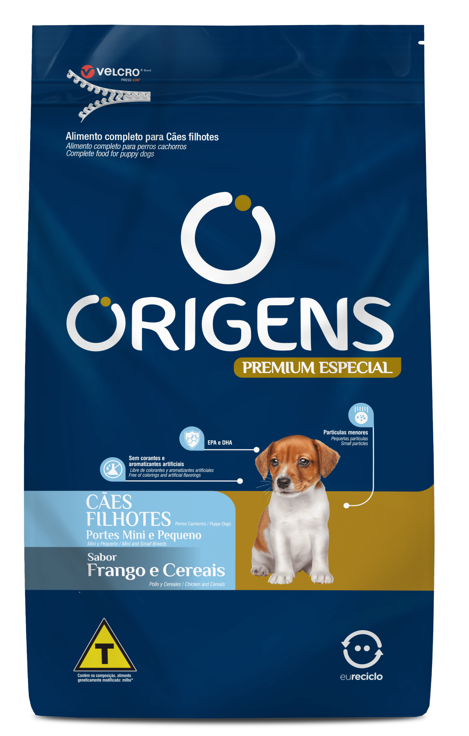 Origens Premium Especial Cães Filhotes Portes Mini e Pequeno Sabor Frango e Cereais