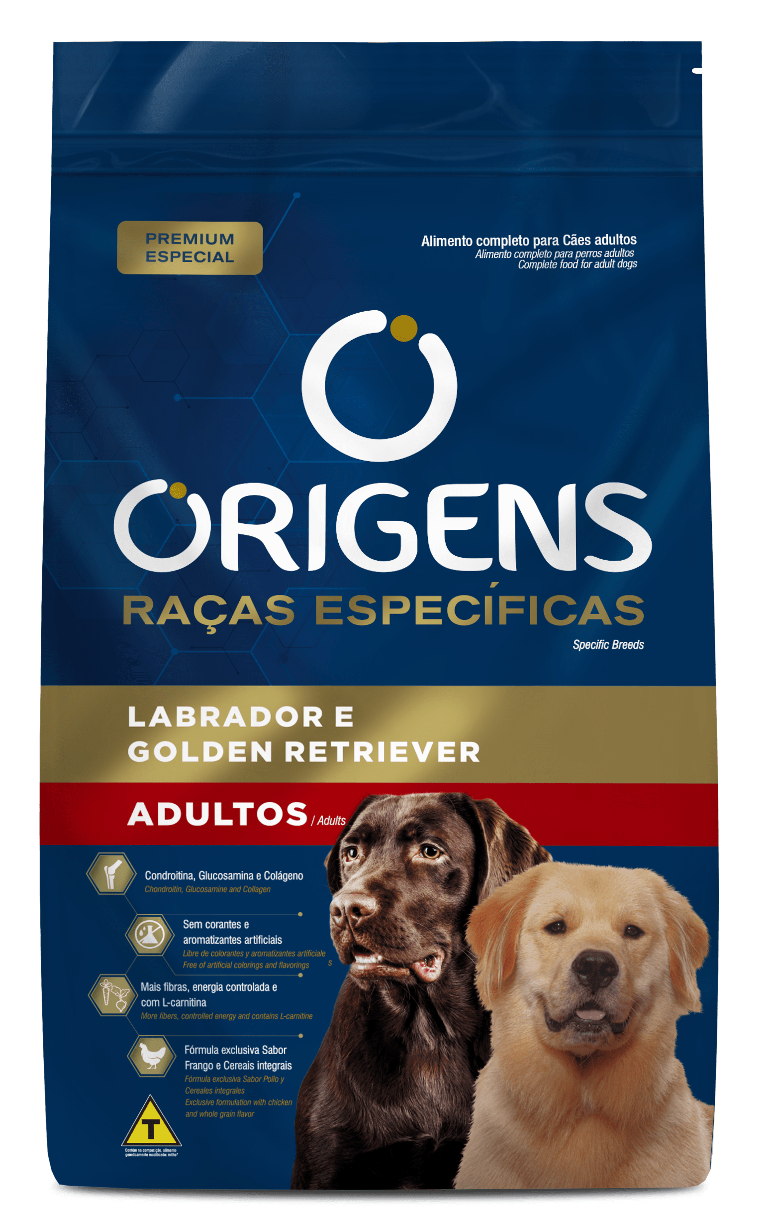 Origens Premium Especial Raças Específicas Cães Adultos Labrador e Golden Retriever