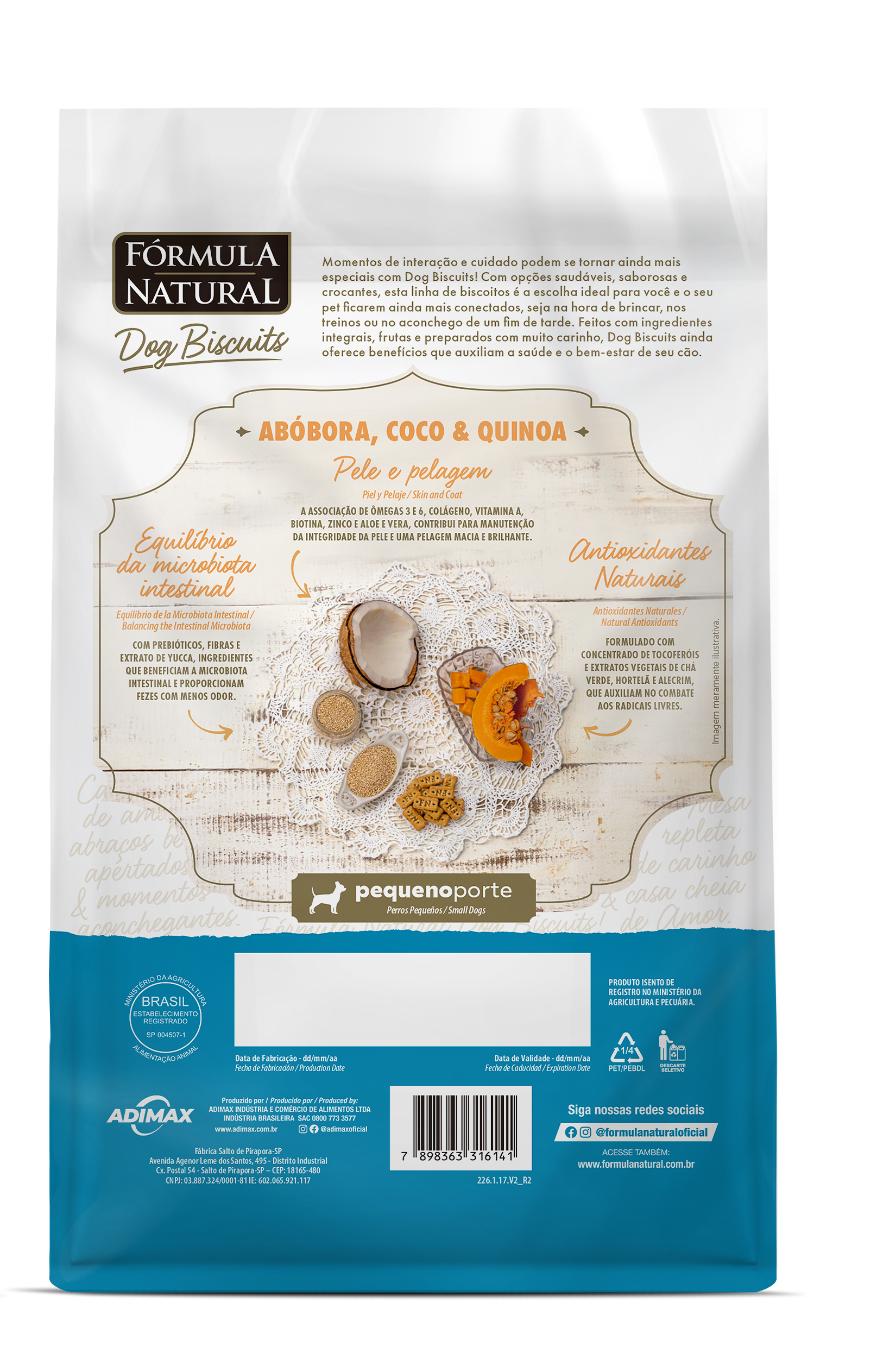 Fórmula Natural Dog Biscuits Pumpkin, Coconut and Quinoa Small