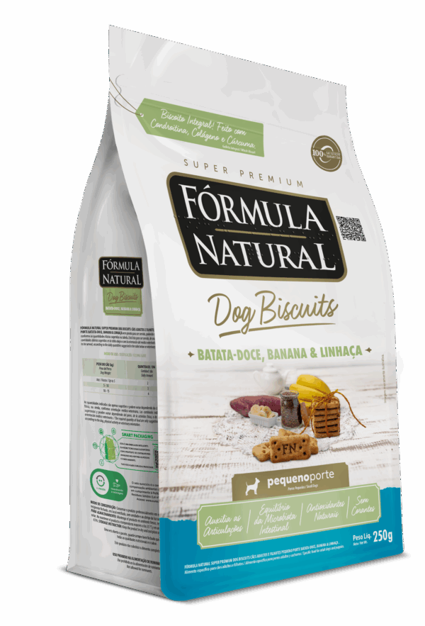Fórmula Natural Dog Biscuits Batata Doce, Banana e Linhaça Pequeno Porte