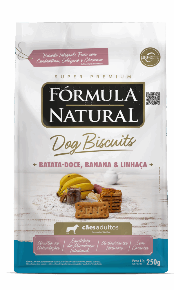 Fórmula Natural Dog Biscuits Batata Doce, Banana e Linhaça Cães Adultos
