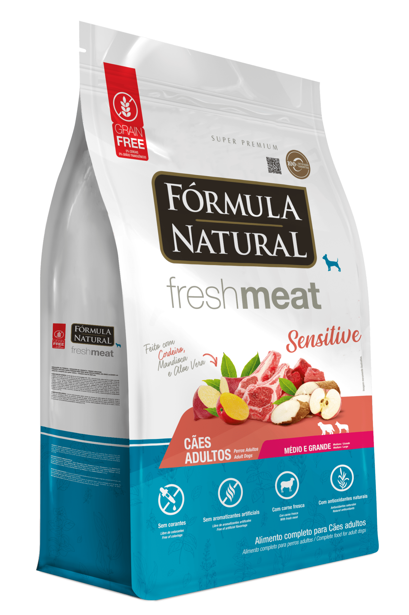 Fórmula Natural Fresh Meat Sensitive Adult Dogs Medium and Large Breeds