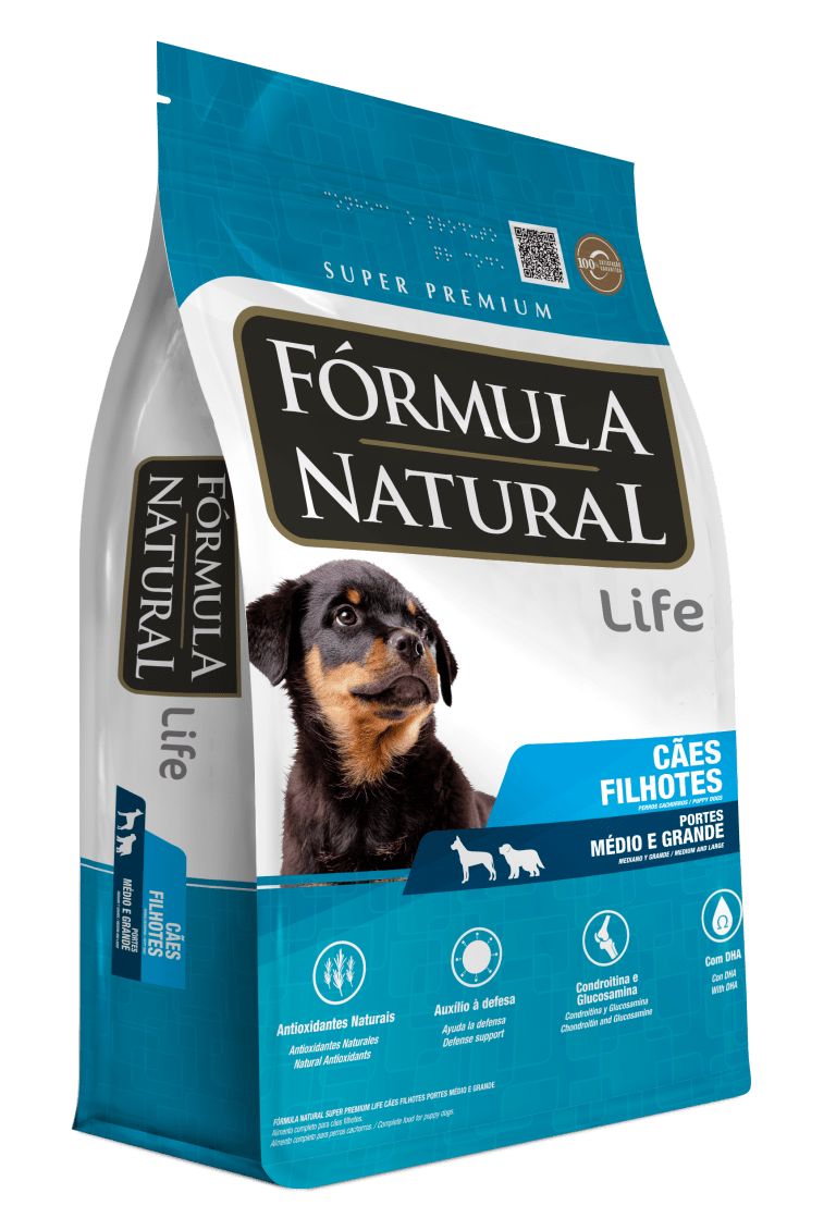 Fórmula Natural Super Premium Life Cães Filhotes Portes Médio e Grande Adimax Alimentos para