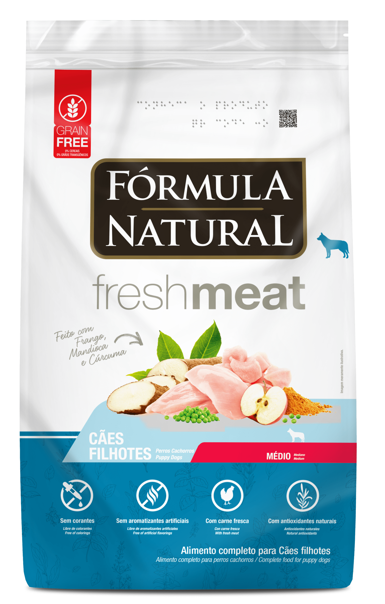 Fórmula Natural Fresh Meat Cães Filhotes Porte Médio