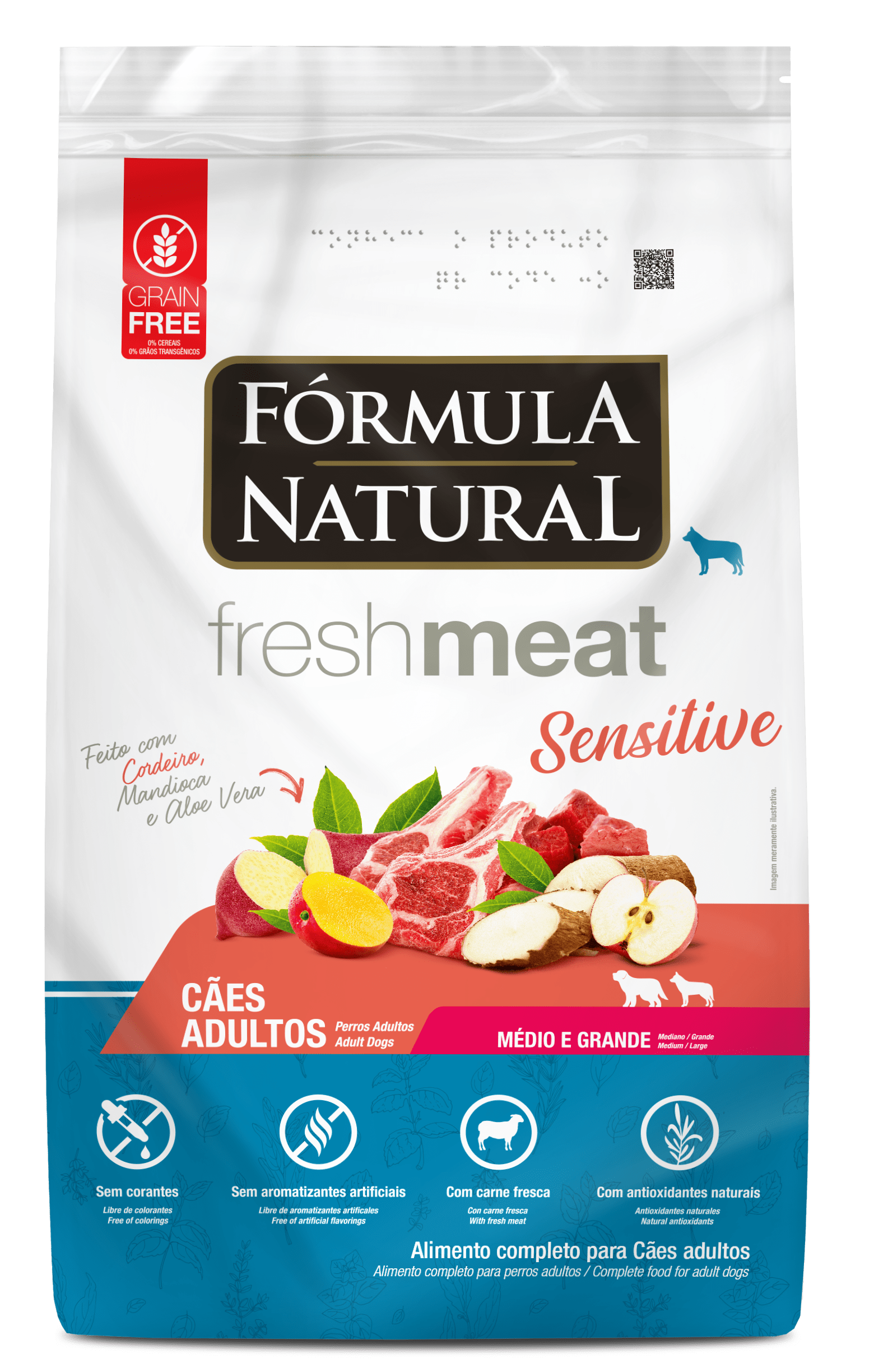 Fórmula Natural Fresh Meat Sensitive Adult Dogs Medium and Large Breeds