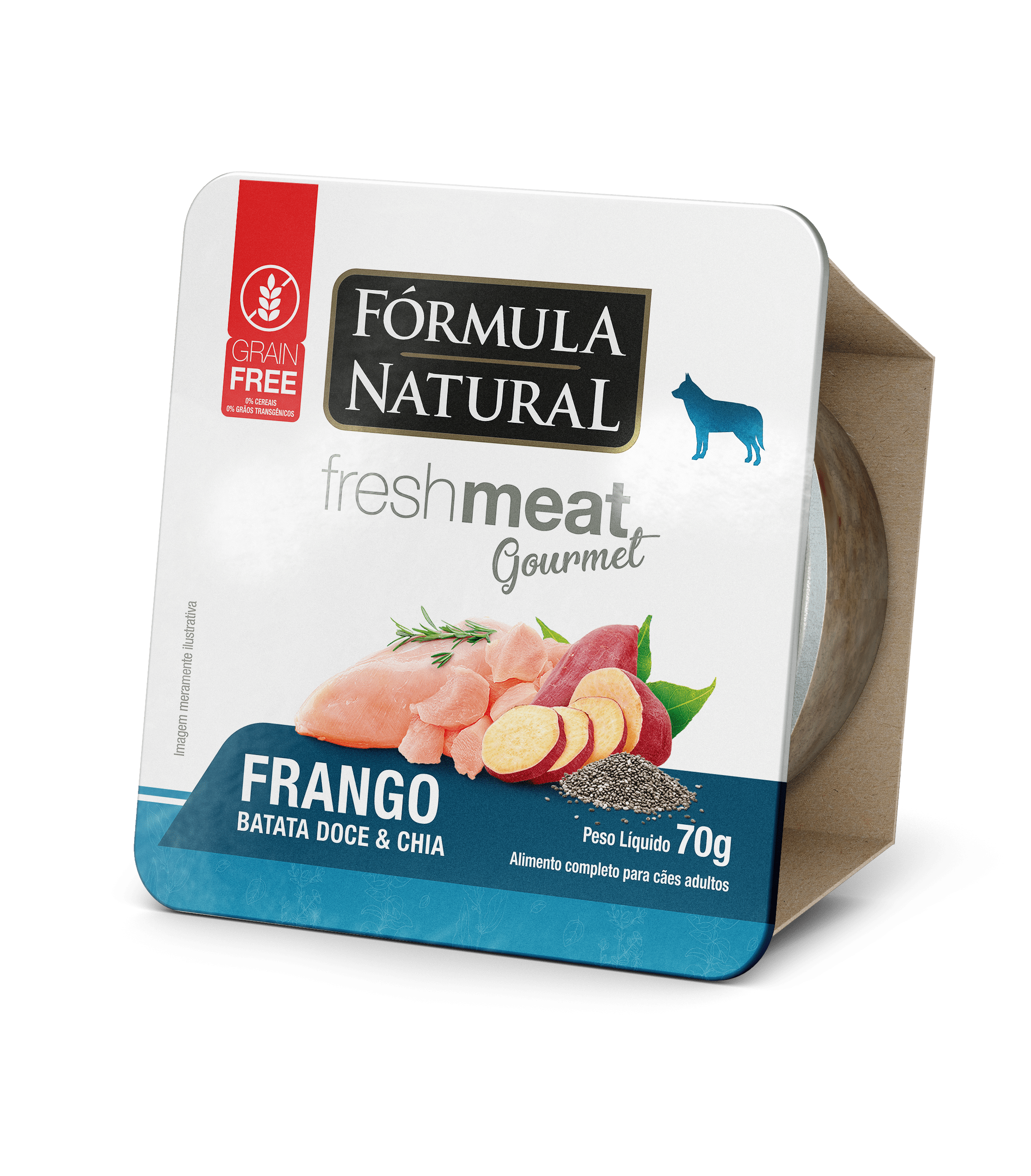Fórmula Natural Fresh Meat Gourmet Cães Sabor Frango, Batata Doce e Chia