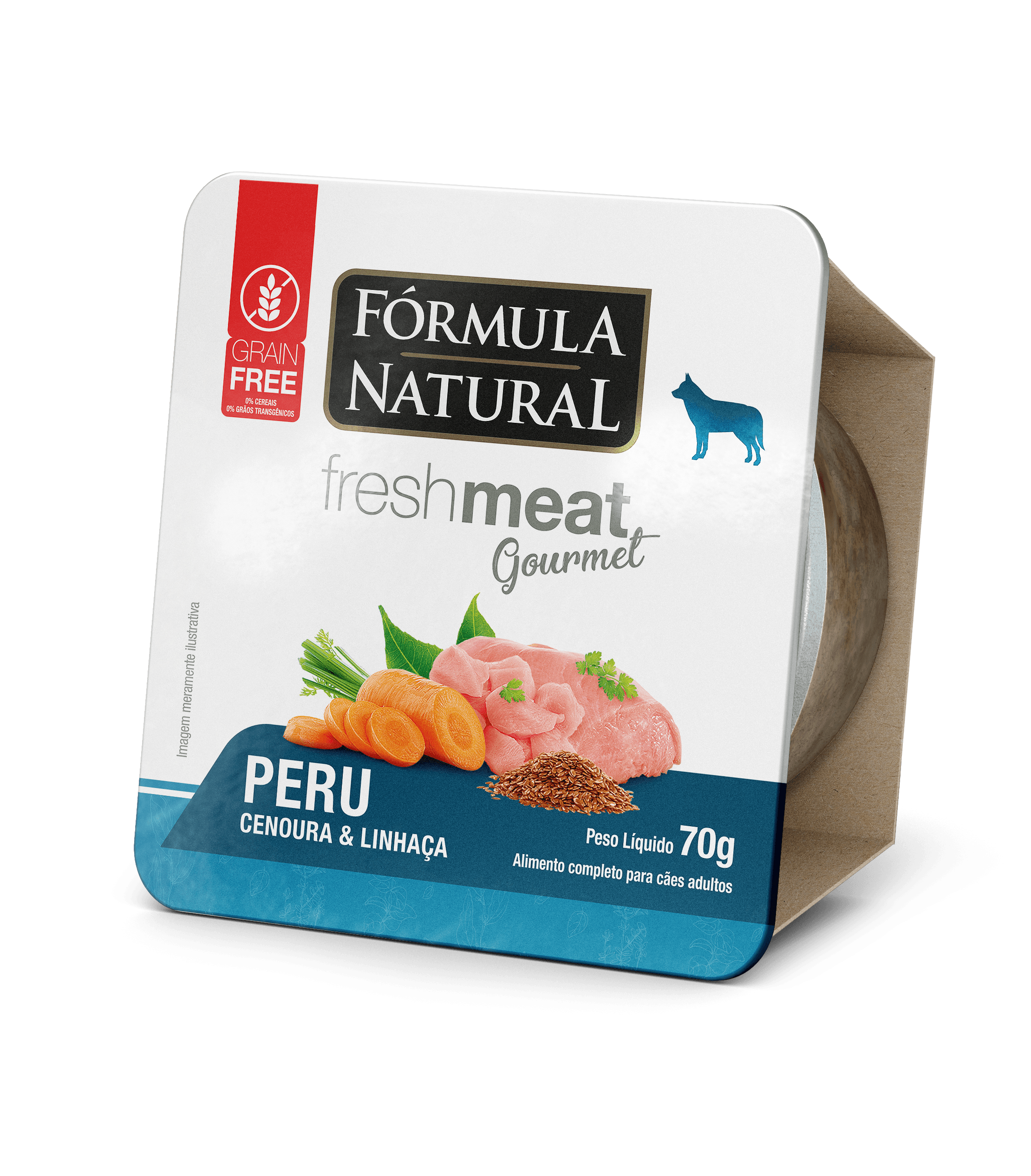 Fórmula Natural Fresh Meat Gourmet Cães Sabor Peru, Cenoura e Linhaça