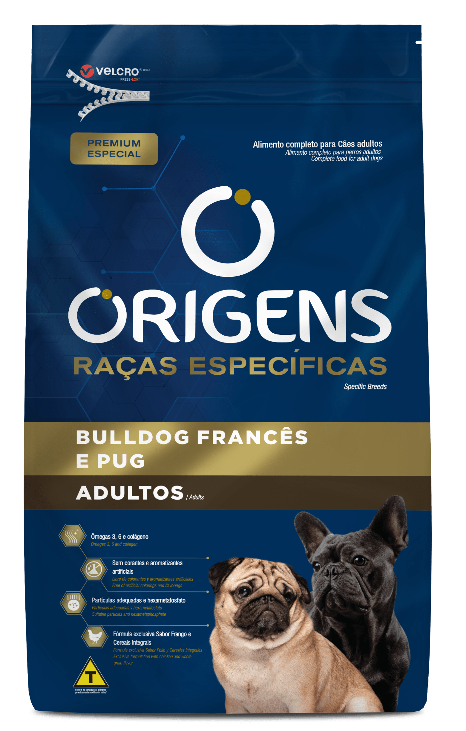 Origens Premium Especial Raças Específica Cães Adultos Bulldog Francês e Pug
