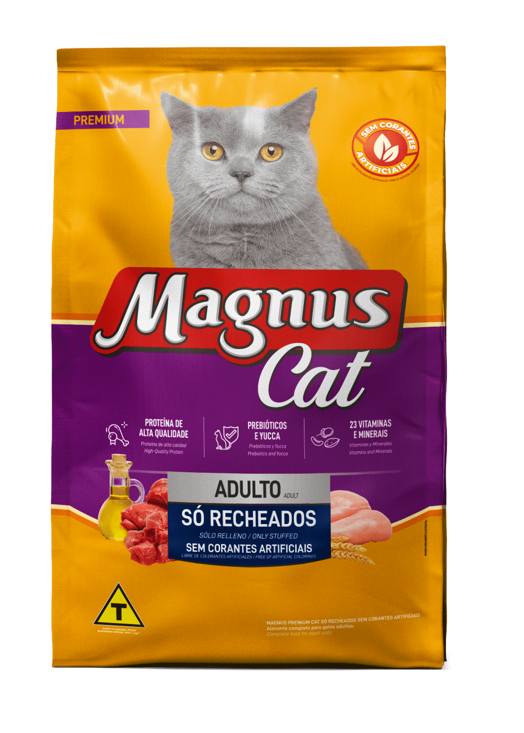 Magnus Premium Gatos Adultos Solo Relleno libre de Colorantes