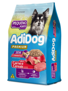 Adidog Premium Cães Adultos Pequeno Porte Sabor Carne e Cereais