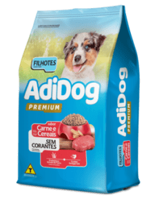 Adidog Premium Cães Filhotes Sabor Carne e Cereais