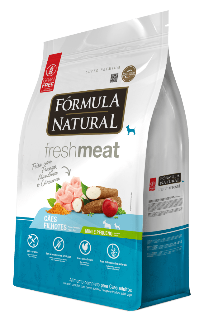 Fórmula Natural Fresh Meat Cães Filhotes Portes Mini e Pequeno Sabor Frango Adimax Alimentos