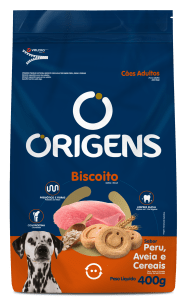 Origens Premium Especial Biscoito Cães Adultos Sabor Peru, Aveia e Cereais