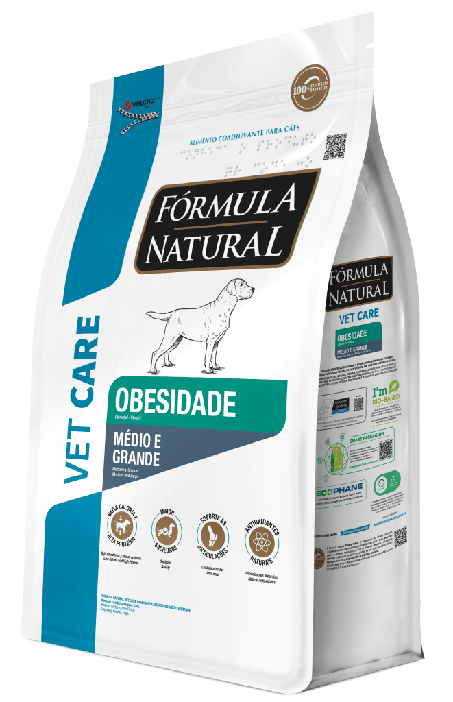 Fórmula Natural Vet Care Obesidade Cães Portes Médio e Grande Adimax Alimentos para cães e gatos