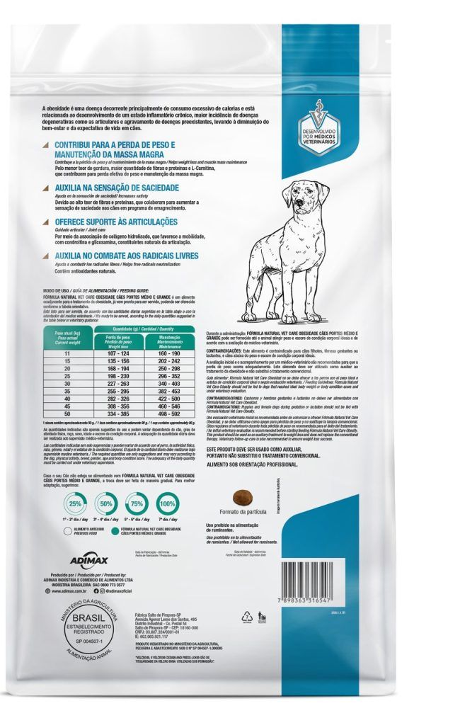 Fórmula Natural Vet Care Recuperação Cão - Adimax. Alimentos para