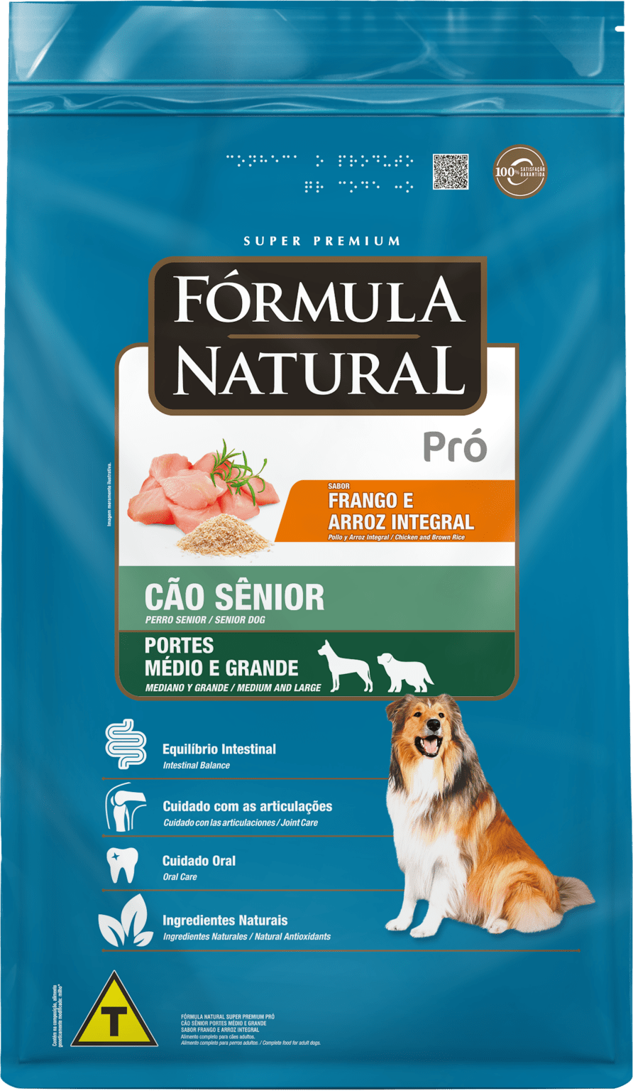 Fórmula Natural Super Premium Pró Cão Sênior Portes Médio e Grande Sabor Frango e Arroz Integral