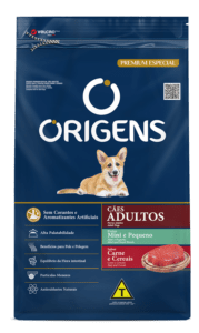 Origens Premium Especial Cães Adultos Portes Mini e Pequeno Sabor Carne e Cereais