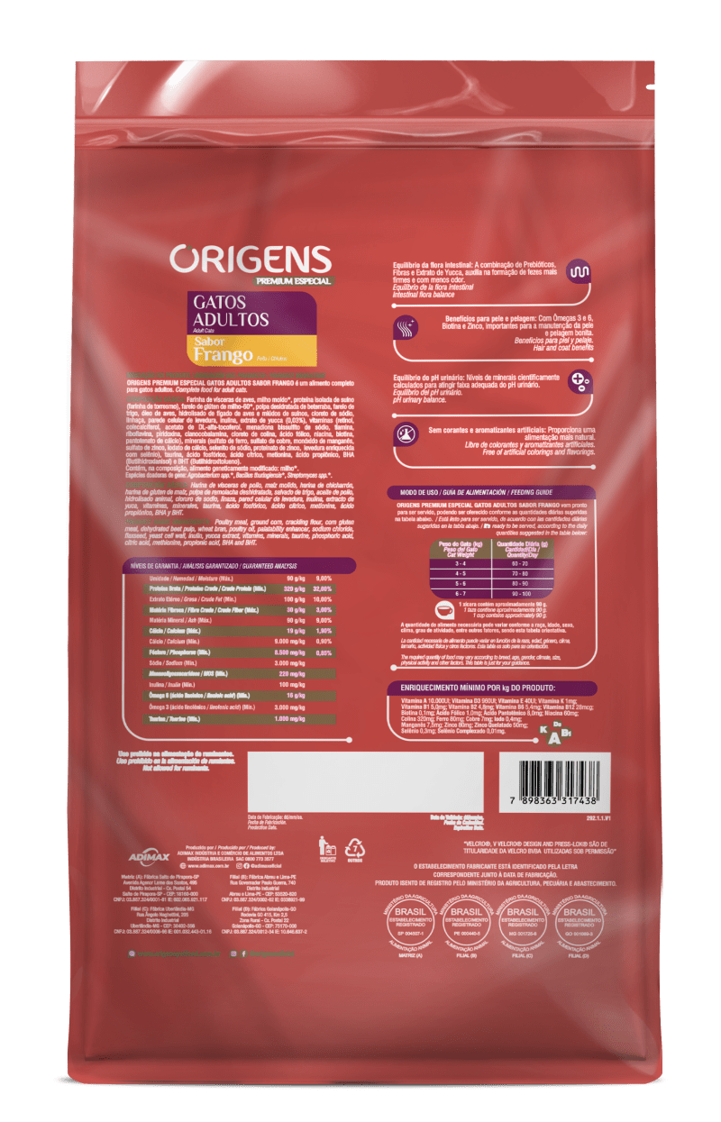 Origens Premium Especial Gatos Adultos Sabor Frango Adimax Alimentos Para C Es E Gatos