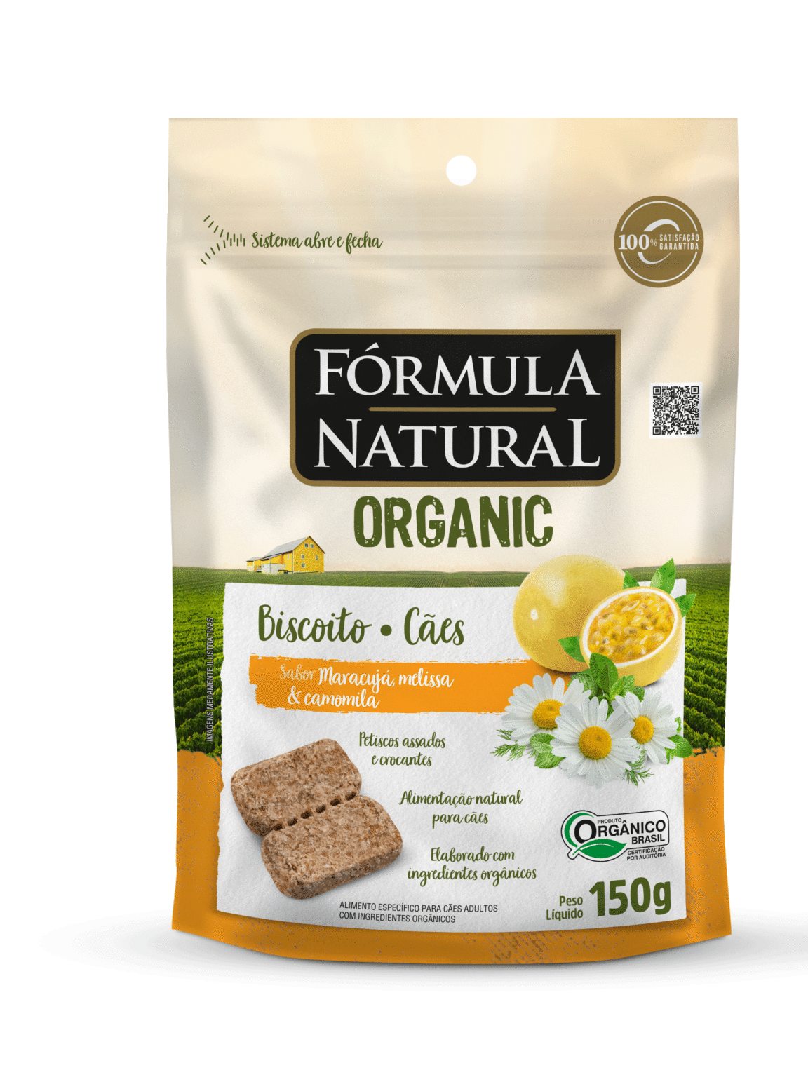 Fórmula Natural Organic Biscoito Cães Adultos Maracujá, Melissa e Camomila