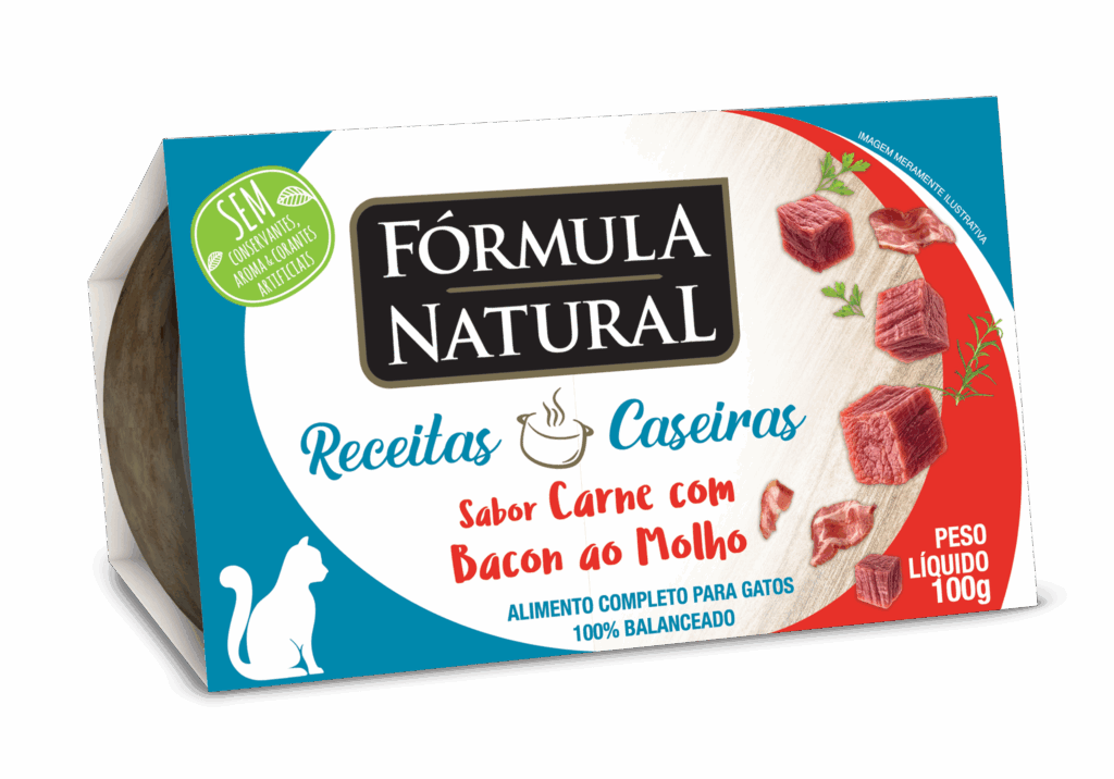 Fórmula Natural Receitas Caseiras Gatos Adultos Carne com Bacon ao Molho