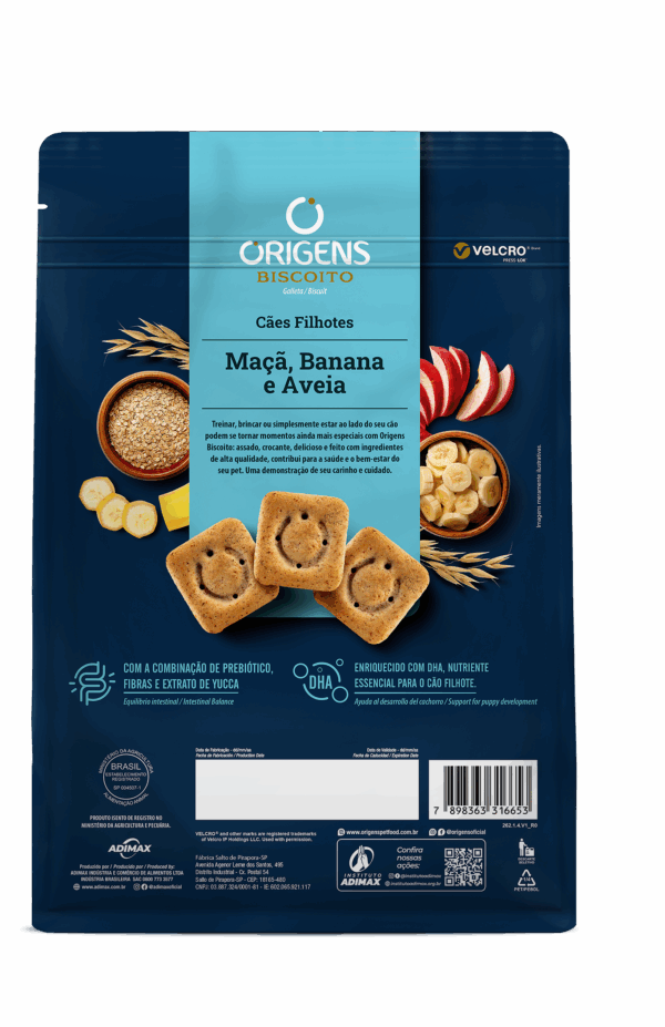 Origens Premium Especial Biscoito Perros Cachorros Sabor Banana, Manzana y Avena - Imagen 5
