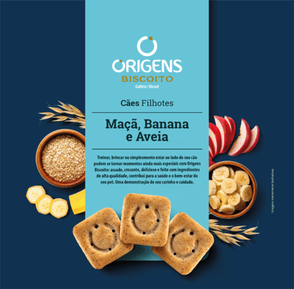 Origens Premium Especial Biscoito Perros Cachorros Sabor Banana, Manzana y Avena - Imagen 6