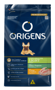 Origens Premium Especial Light Cães Adultos Portes Mini e Pequeno Sabor Frango e Cereais