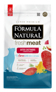 Fórmula Natural Fresh Meat Gatos Castrados Carne, Batata-doce e Cúrcuma