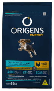Origens Premium Especial Energy Cães Filhotes Sabor Frango e Cereais