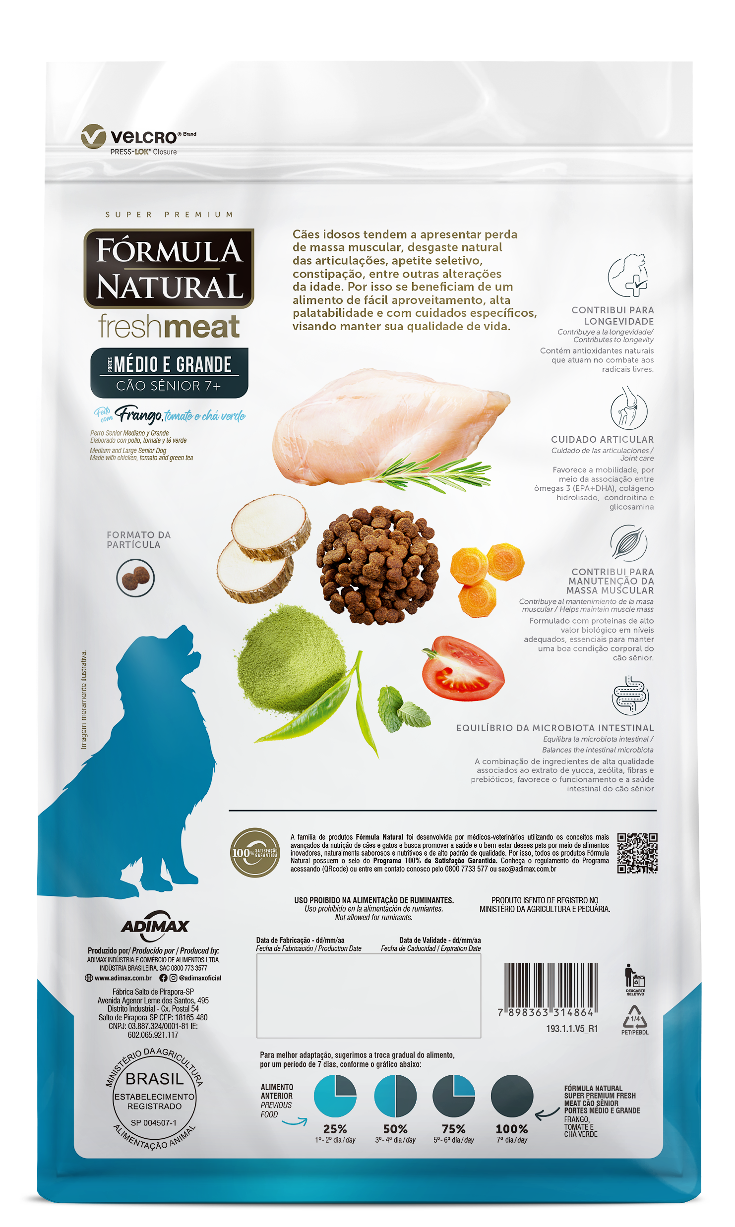 Fórmula Natural Super Premium Fresh Meat Cão Sênior Portes Médio e