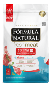 Fórmula Natural Super Premium Fresh Meat Sensitive Cães Adultos Portes Mini e Pequeno Cordeiro, Mandioca e Aloe Vera