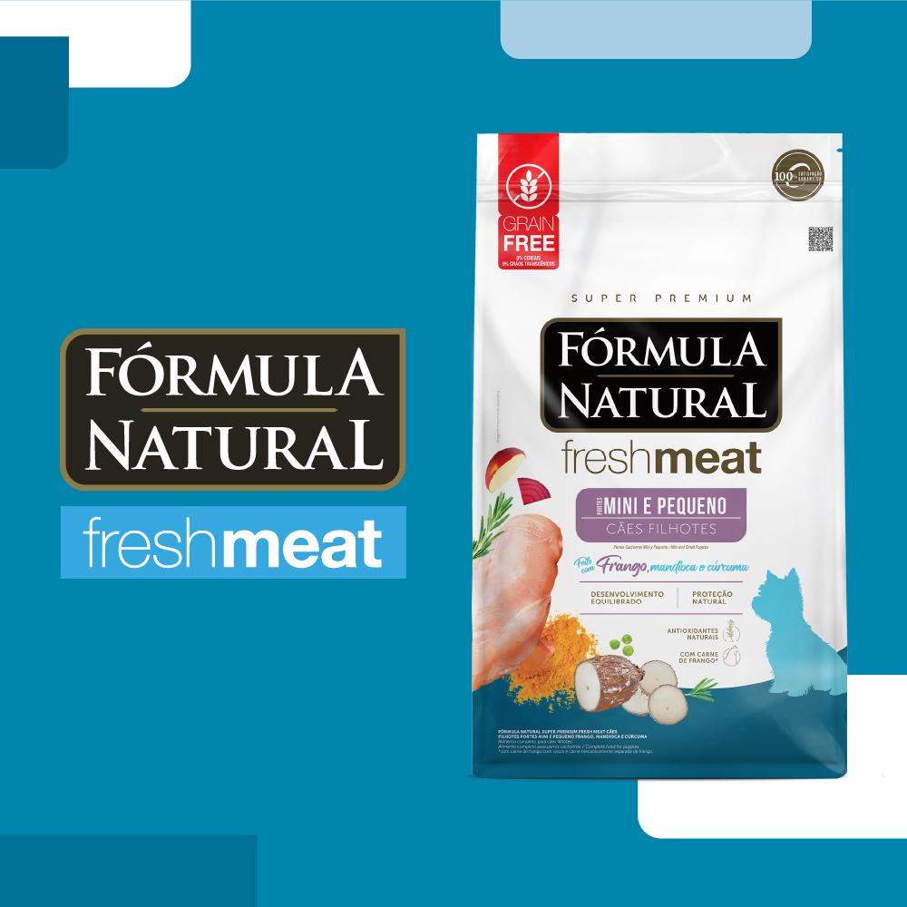 Fórmula Natural Super Premium Fresh Meat Cães Filhotes Portes Mini