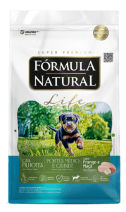 Fórmula Natural Super Premium Life Cães Filhotes Portes Médio e Grande Sabor Frango e Maçã