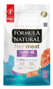 Fórmula Natural Super Premium Fresh Meat Hairball Gatos Salmão, Cenoura e Aloe Vera