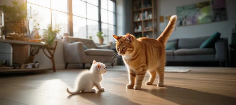 gato conhecendo outro gato