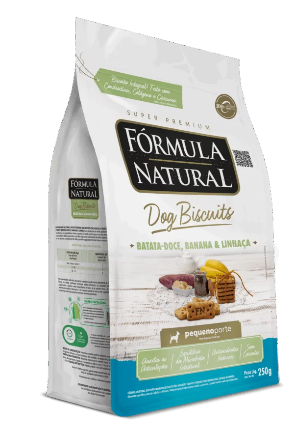 Fórmula Natural Dog Biscuits Batata Doce, Banana e Linhaça Pequeno Porte