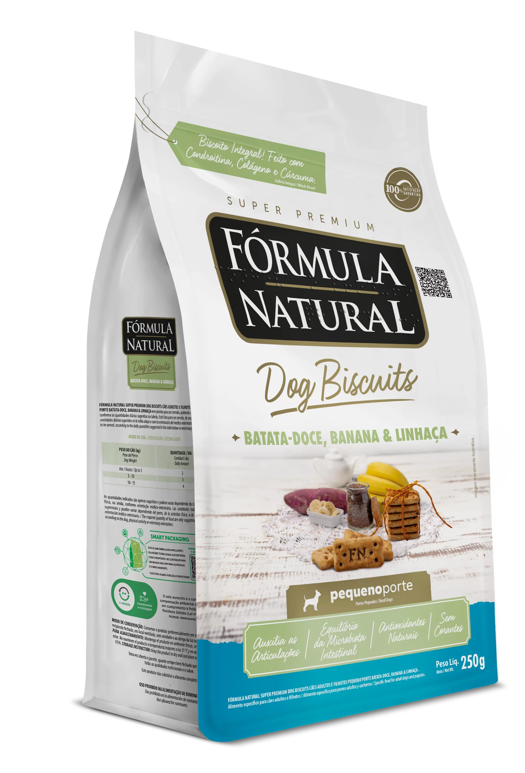Fórmula Natural Dog Biscuits Batata Doce, Banana e Linhaça Pequeno Porte