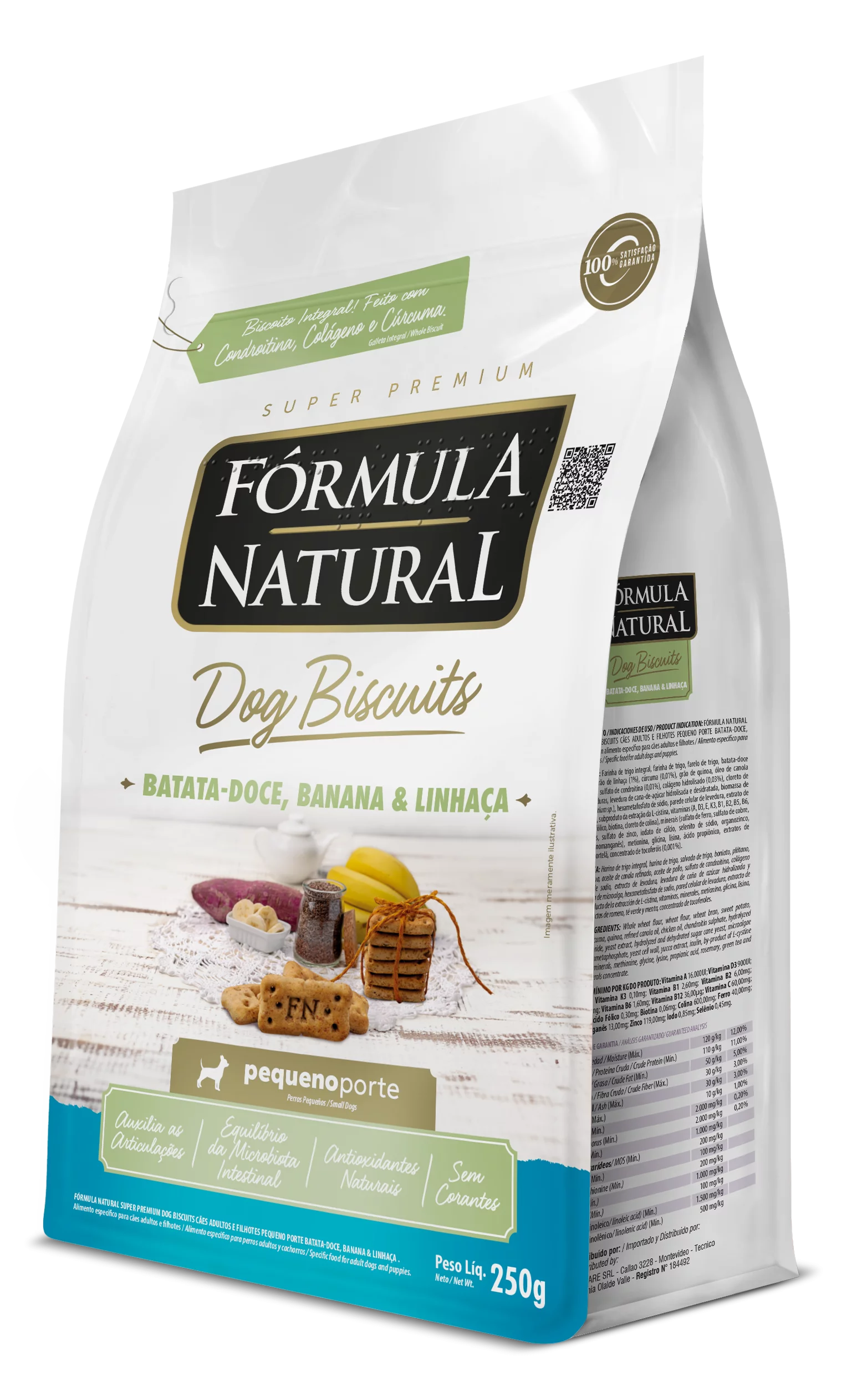 Fórmula Natural Dog Biscuits Batata Doce, Banana e Linhaça Pequeno Porte