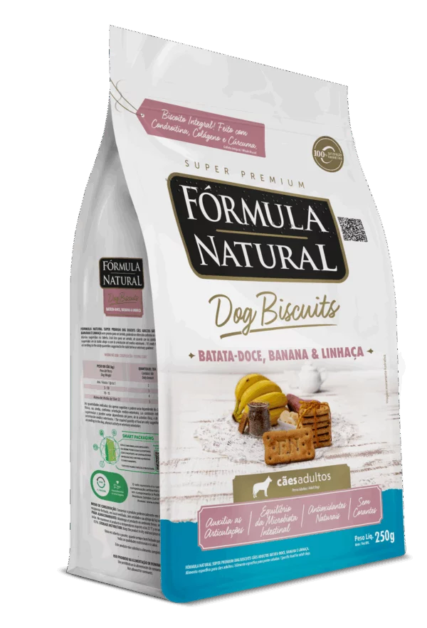 Fórmula Natural Dog Biscuits Batata Doce, Banana e Linhaça Cães Adultos