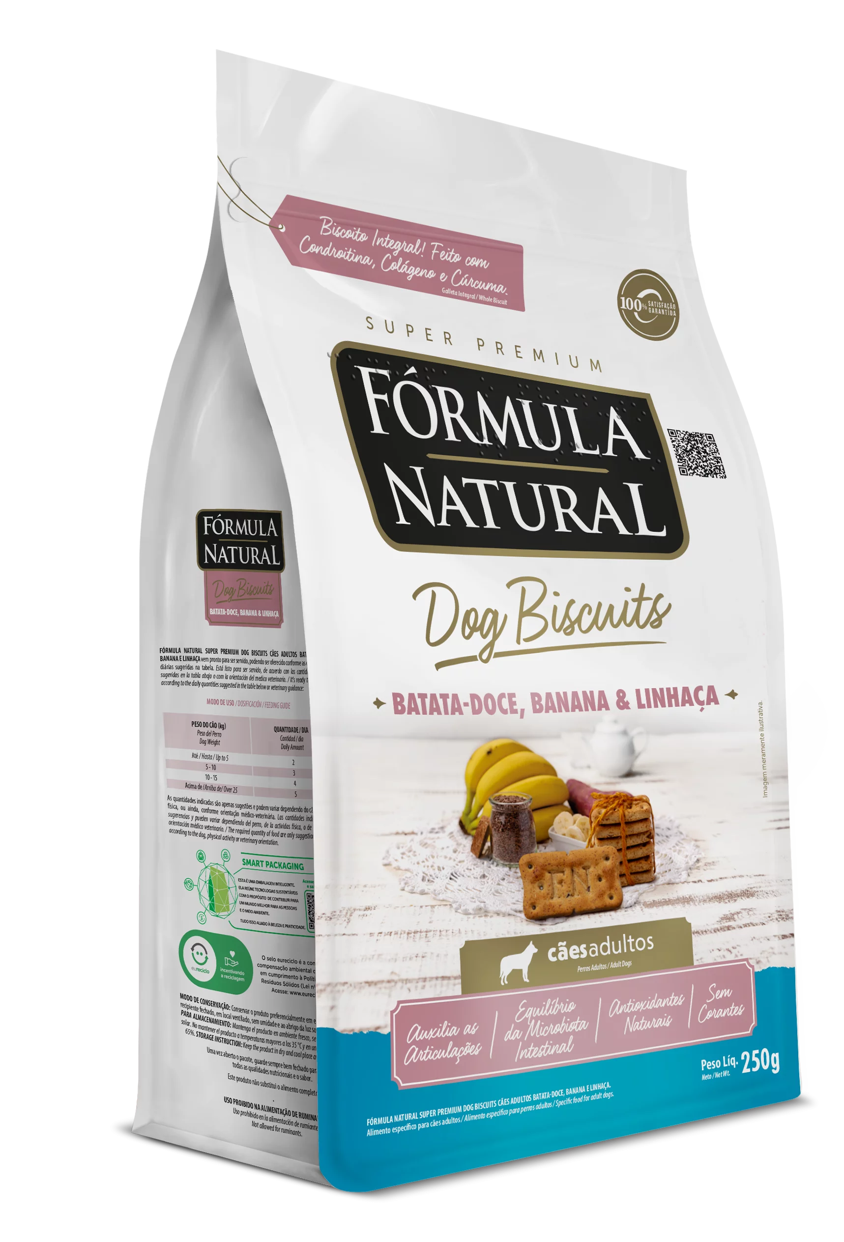 Fórmula Natural Dog Biscuits Batata Doce, Banana e Linhaça Cães Adultos