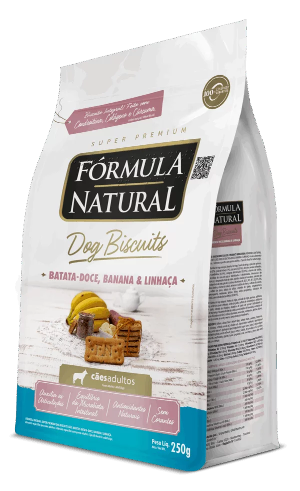 Fórmula Natural Dog Biscuits Batata Doce, Banana e Linhaça Cães Adultos